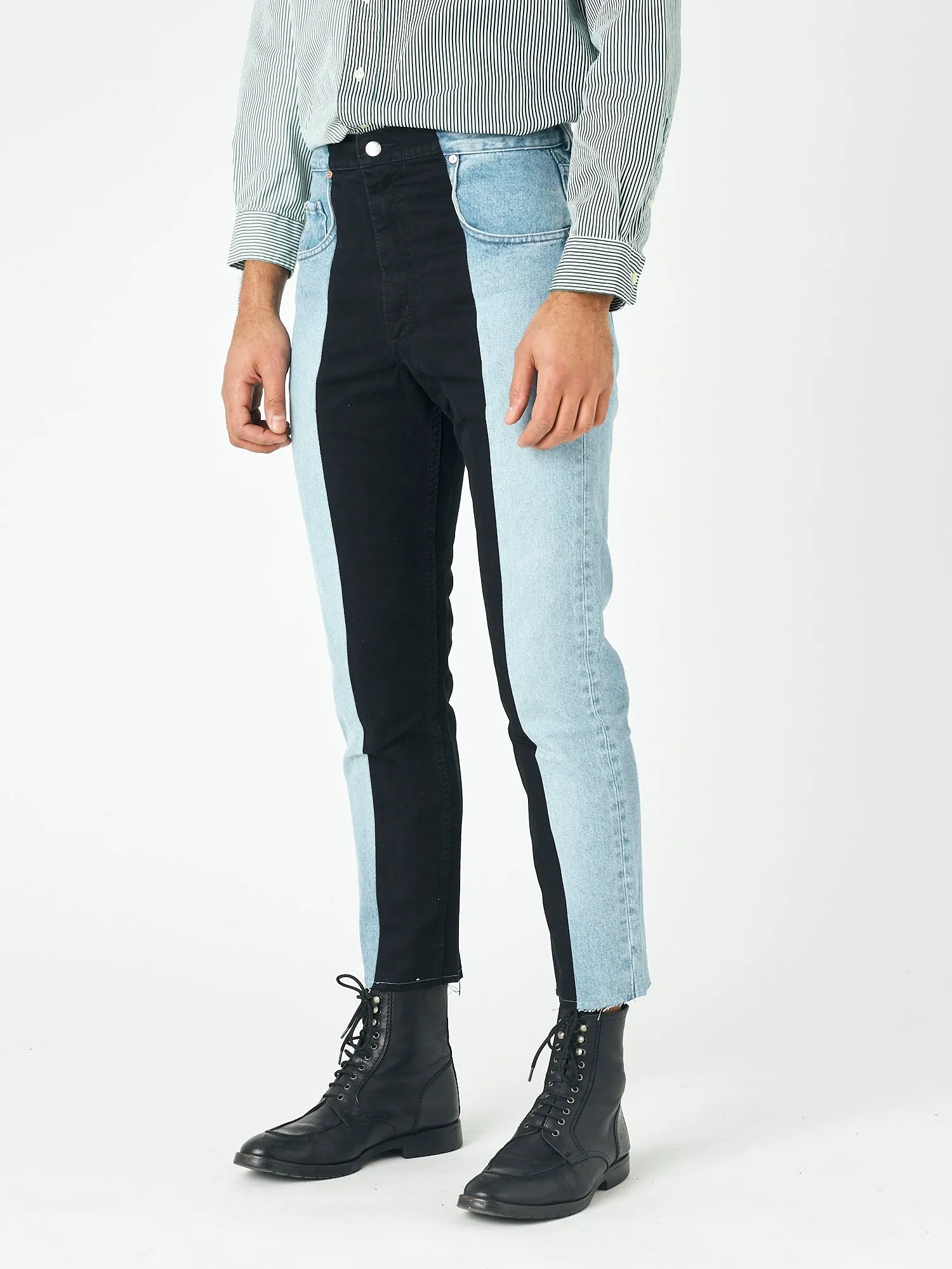 Men's Straight Leg Jean Light Blue/Black