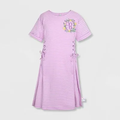 New - Girls' Disney ILY 4ever Rapunzel Tangled Striped Dress - Purple 13 - Disney Store