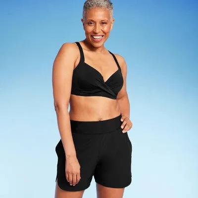 New - Lands' End Women's 5" UPF 50 Swim Shorts - Black M