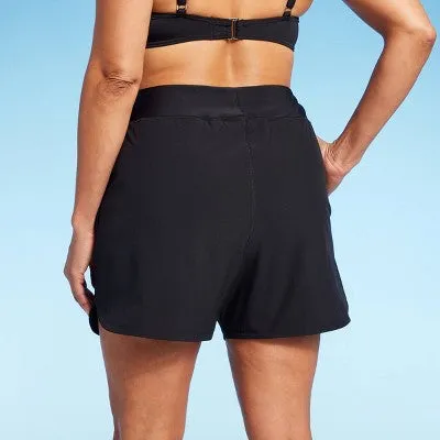 New - Lands' End Women's 5" UPF 50 Swim Shorts - Black M