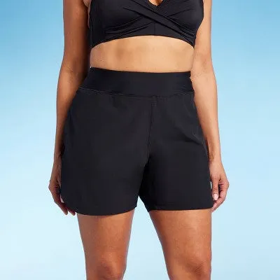 New - Lands' End Women's 5" UPF 50 Swim Shorts - Black M