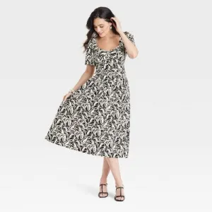 New - Women's Short Sleeve Midi Dress - A New Day