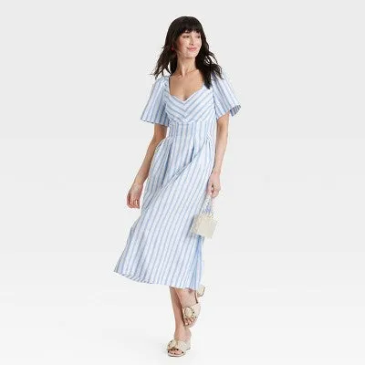 New - Women's Short Sleeve Midi Dress - A New Day