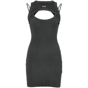 Off-White anthracite grey cotton blend Dresses