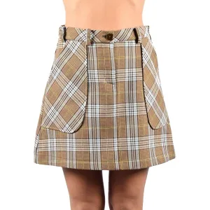 Patrizia Pepe Chic Tartan Cotton Blend Mini Skirt