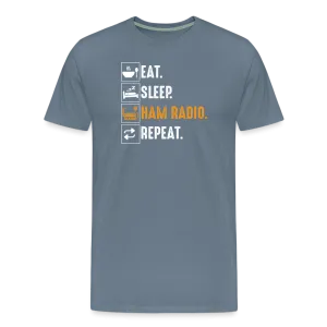 Radiowave Rituals: 'Eat. Sleep. Ham Radio. Repeat' - Men's Premium T-Shirt