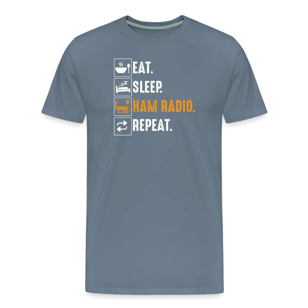 Radiowave Rituals: 'Eat. Sleep. Ham Radio. Repeat' - Men's Premium T-Shirt