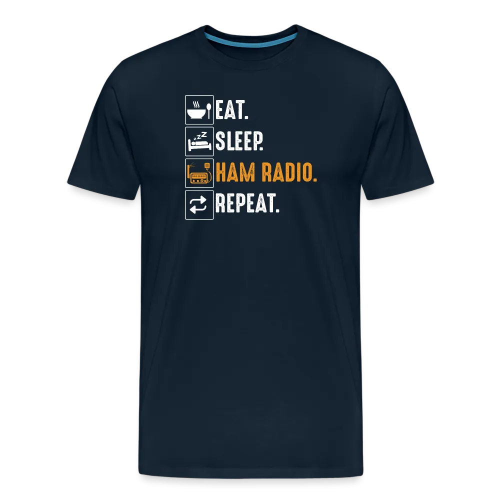 Radiowave Rituals: 'Eat. Sleep. Ham Radio. Repeat' - Men's Premium T-Shirt