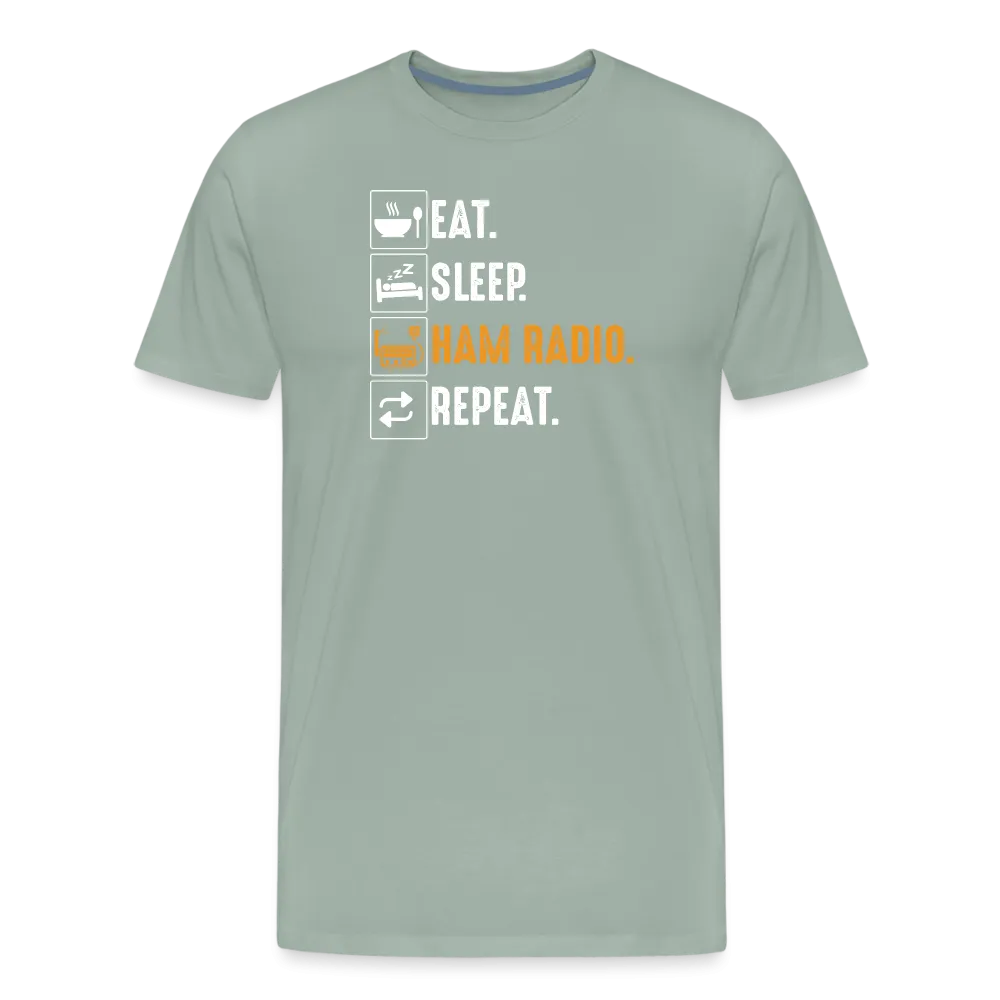 Radiowave Rituals: 'Eat. Sleep. Ham Radio. Repeat' - Men's Premium T-Shirt