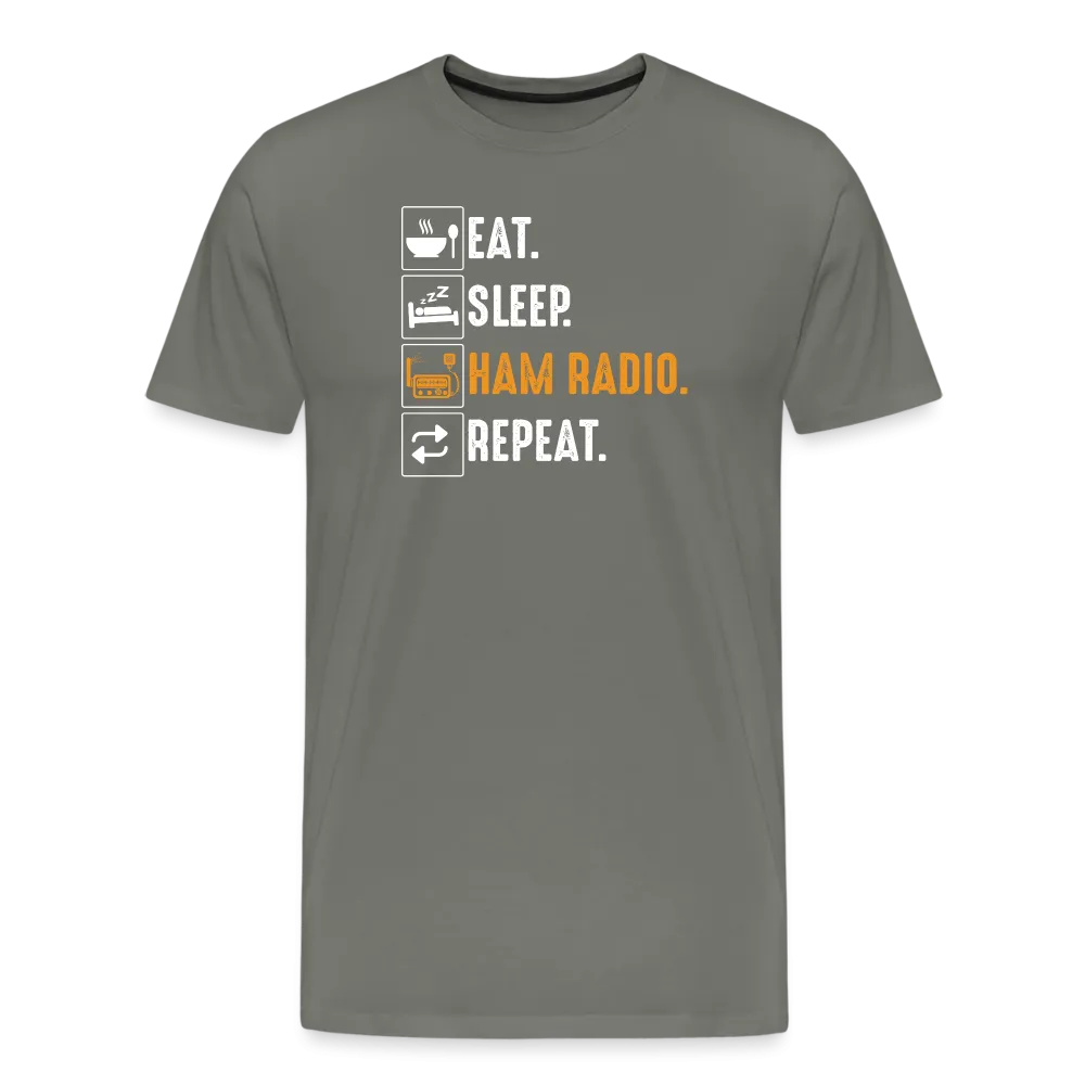 Radiowave Rituals: 'Eat. Sleep. Ham Radio. Repeat' - Men's Premium T-Shirt