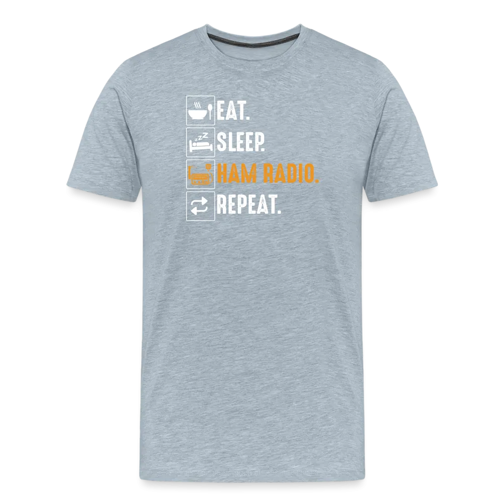 Radiowave Rituals: 'Eat. Sleep. Ham Radio. Repeat' - Men's Premium T-Shirt