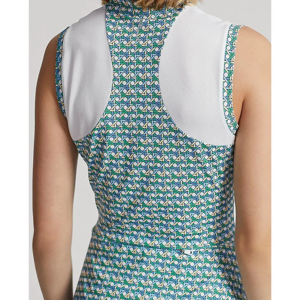 RLX Ralph Lauren Women's Sleeveless Zip Printed Airflow Golf Dress - Spring Wicker