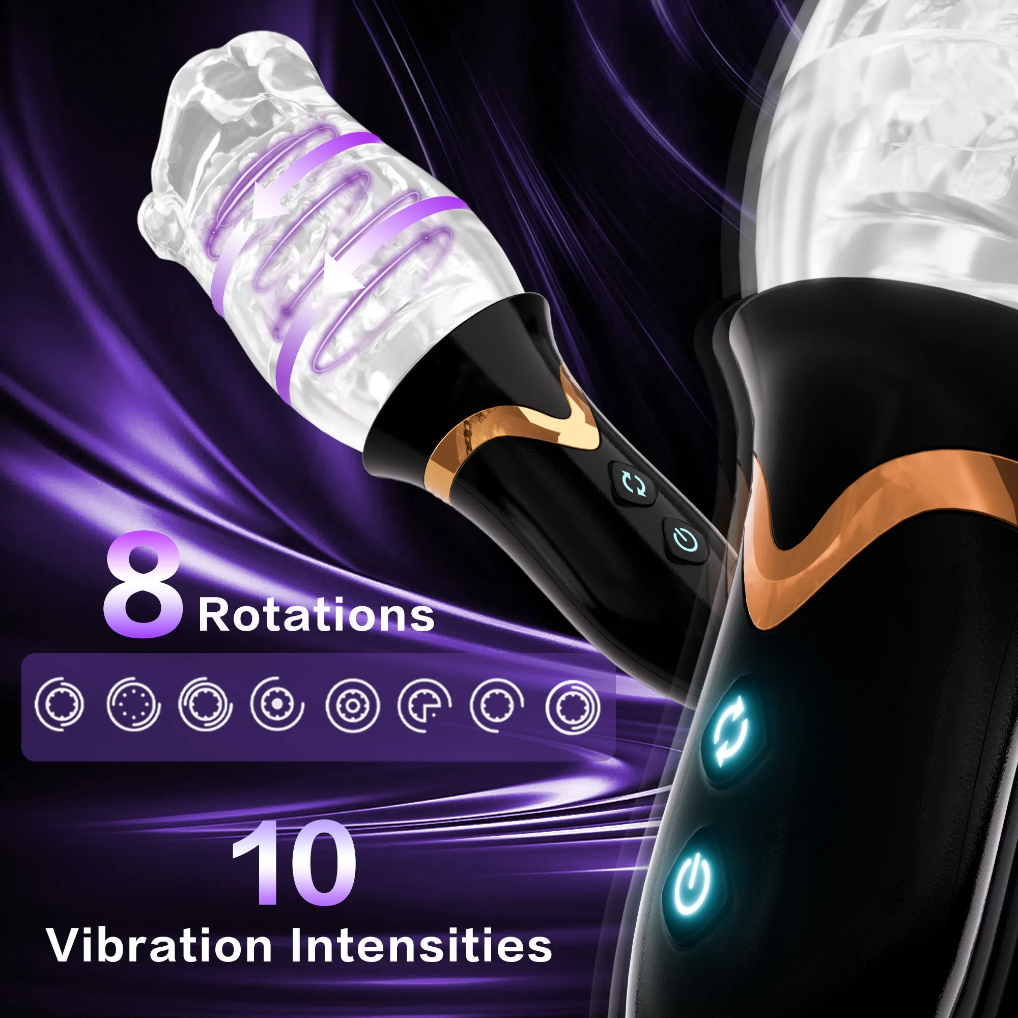 Rotating Male Masturbator with Vibration