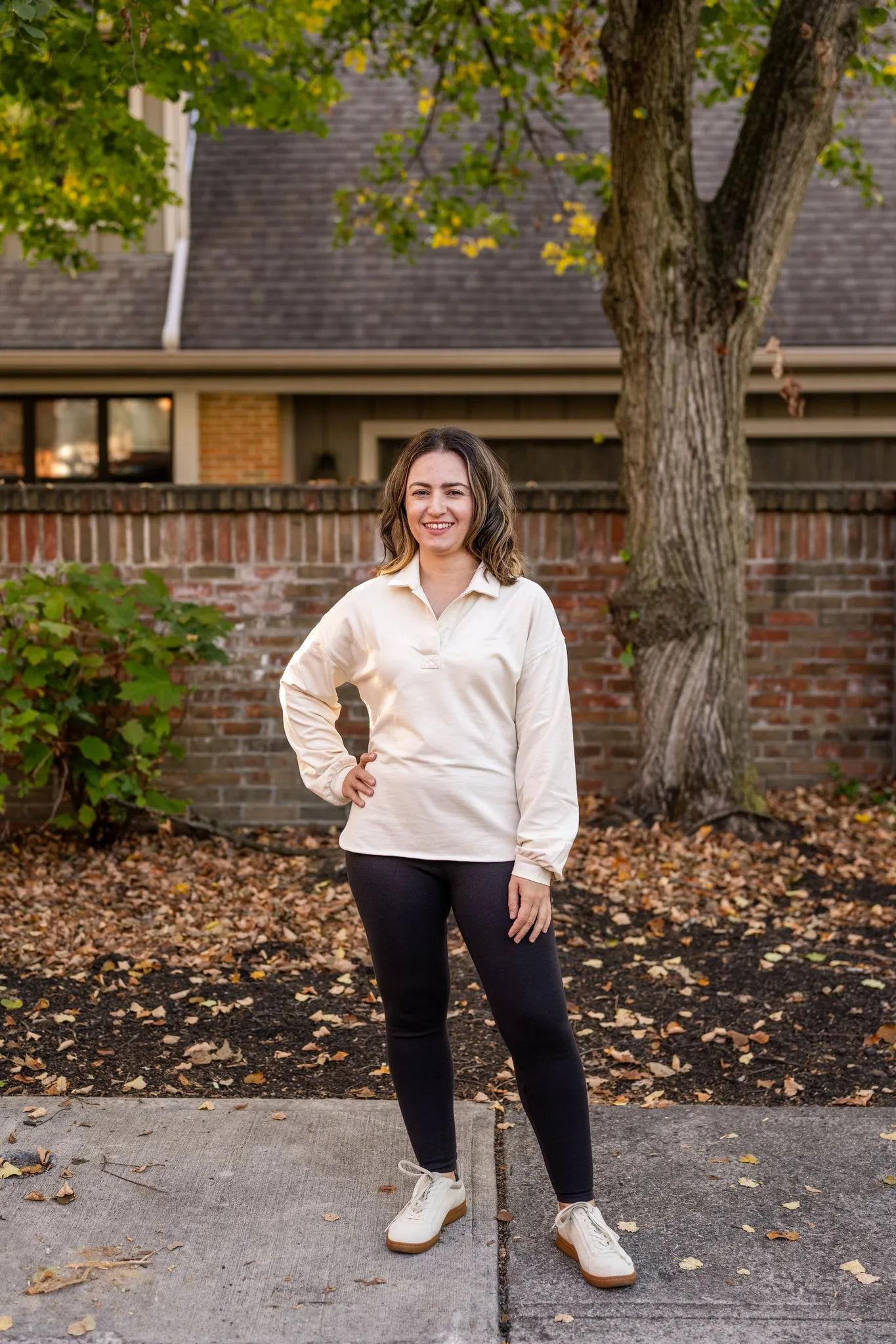 Split-Collared Polo Top