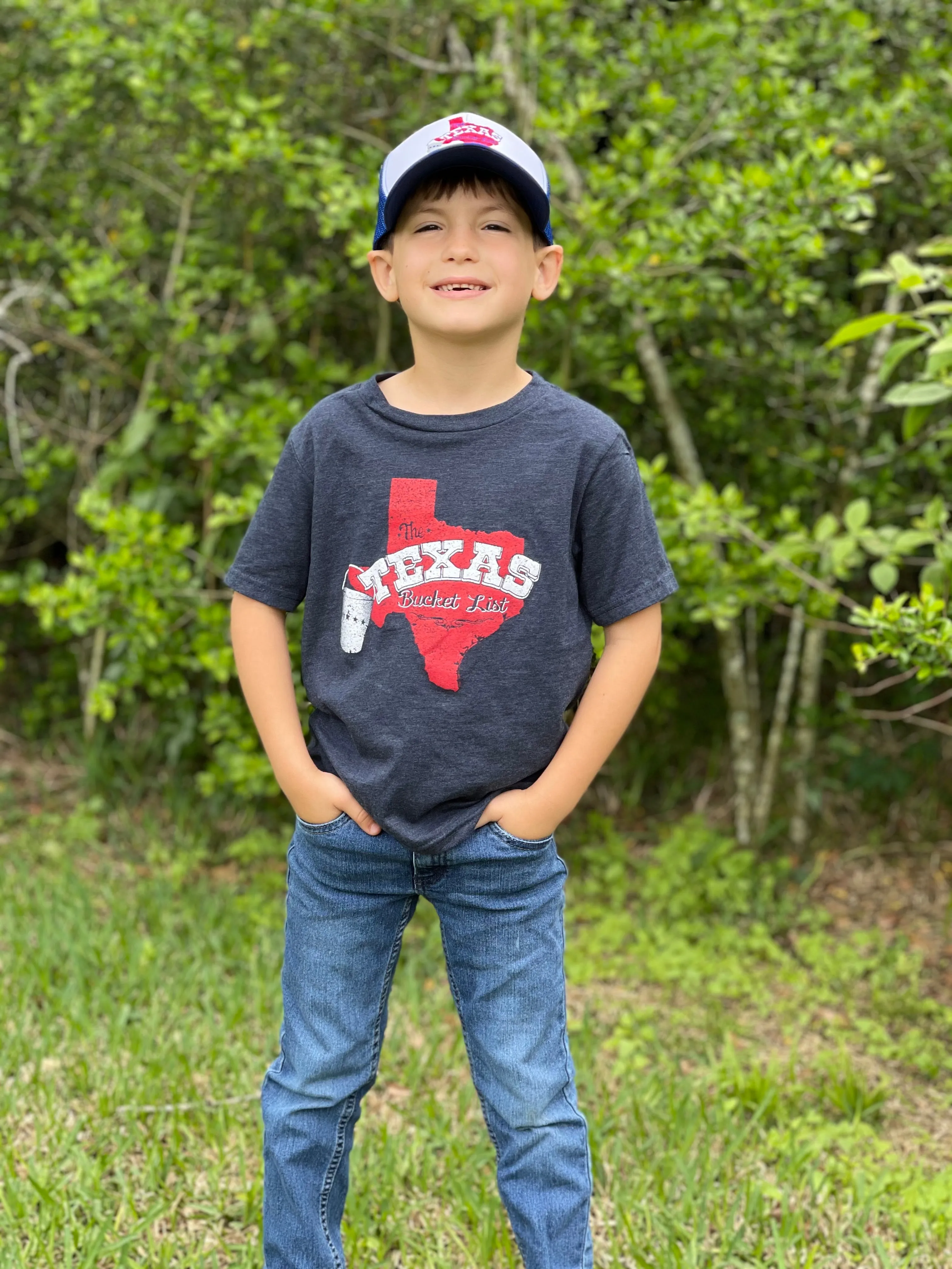 The Texas Bucket List Official CHILDS T-Shirt - Heather Navy