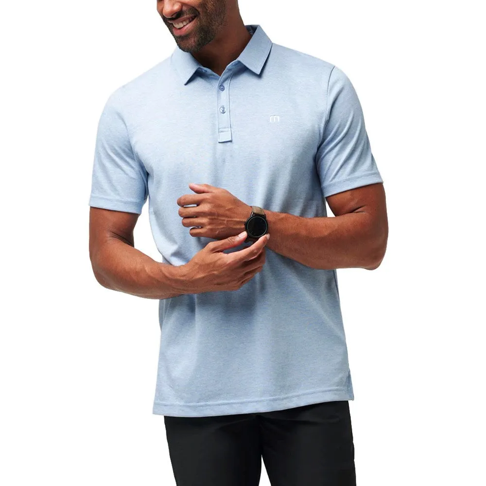 Travis Mathew The Zinna Golf Shirt - Heather Light Blue