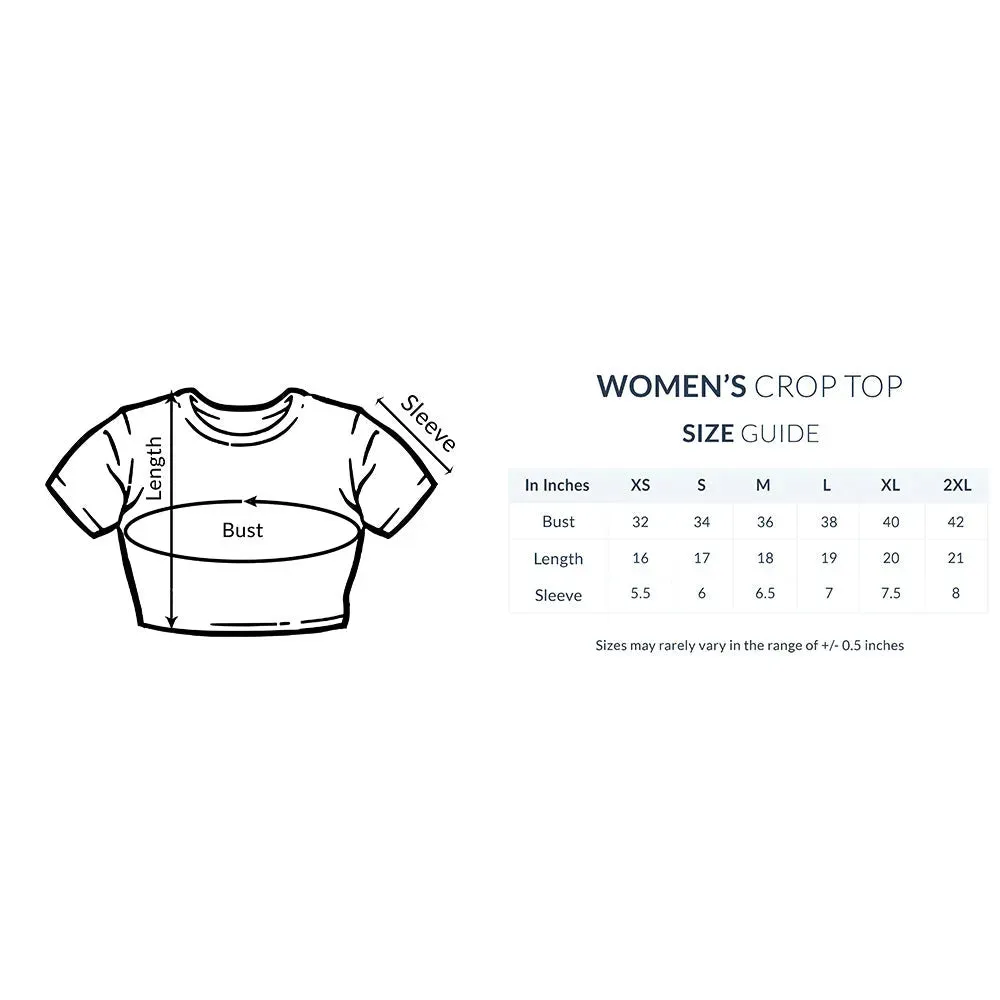 Typography Print Crop Top in Cotton for Women