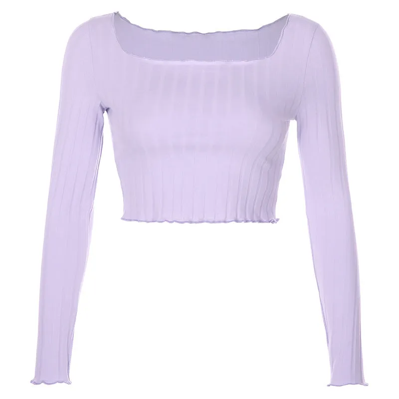 Women fashion long sleeved T-shirt