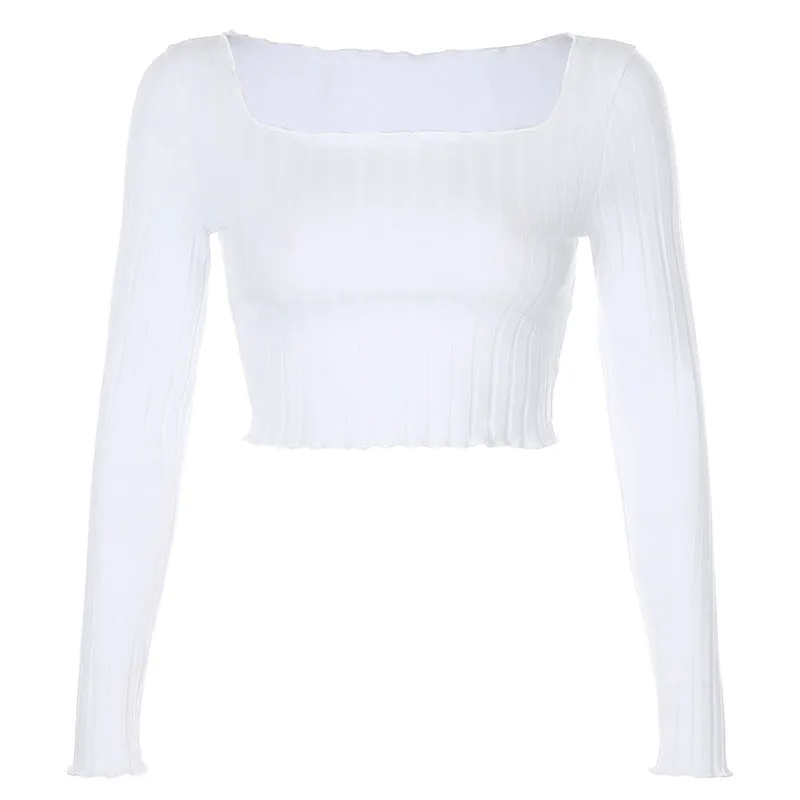 Women fashion long sleeved T-shirt