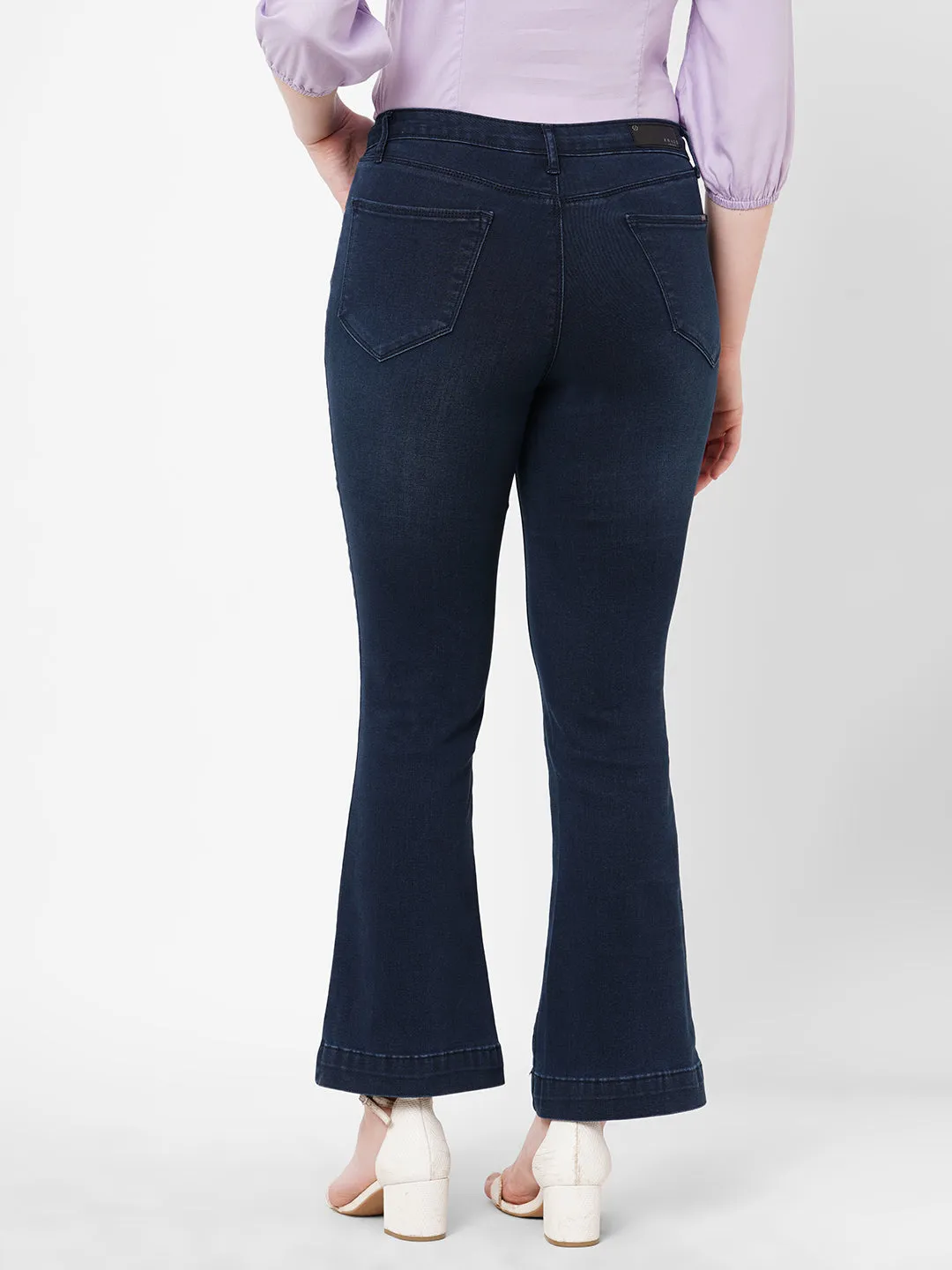 Women High-Rise Mini Flare Jeans