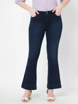 Women High-Rise Mini Flare Jeans