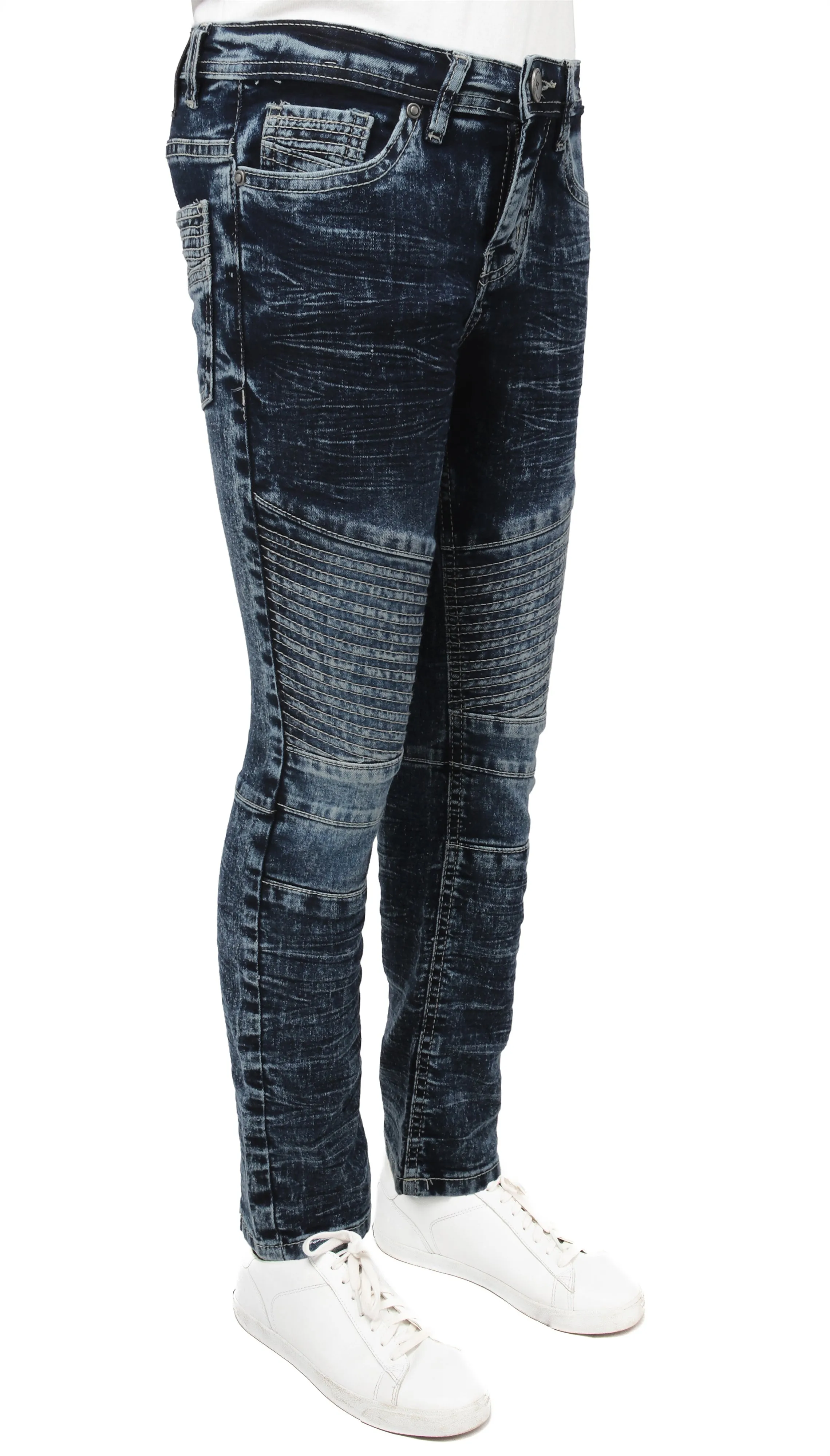 X RAY Big Boys Slim Fit Biker Denim Jeans