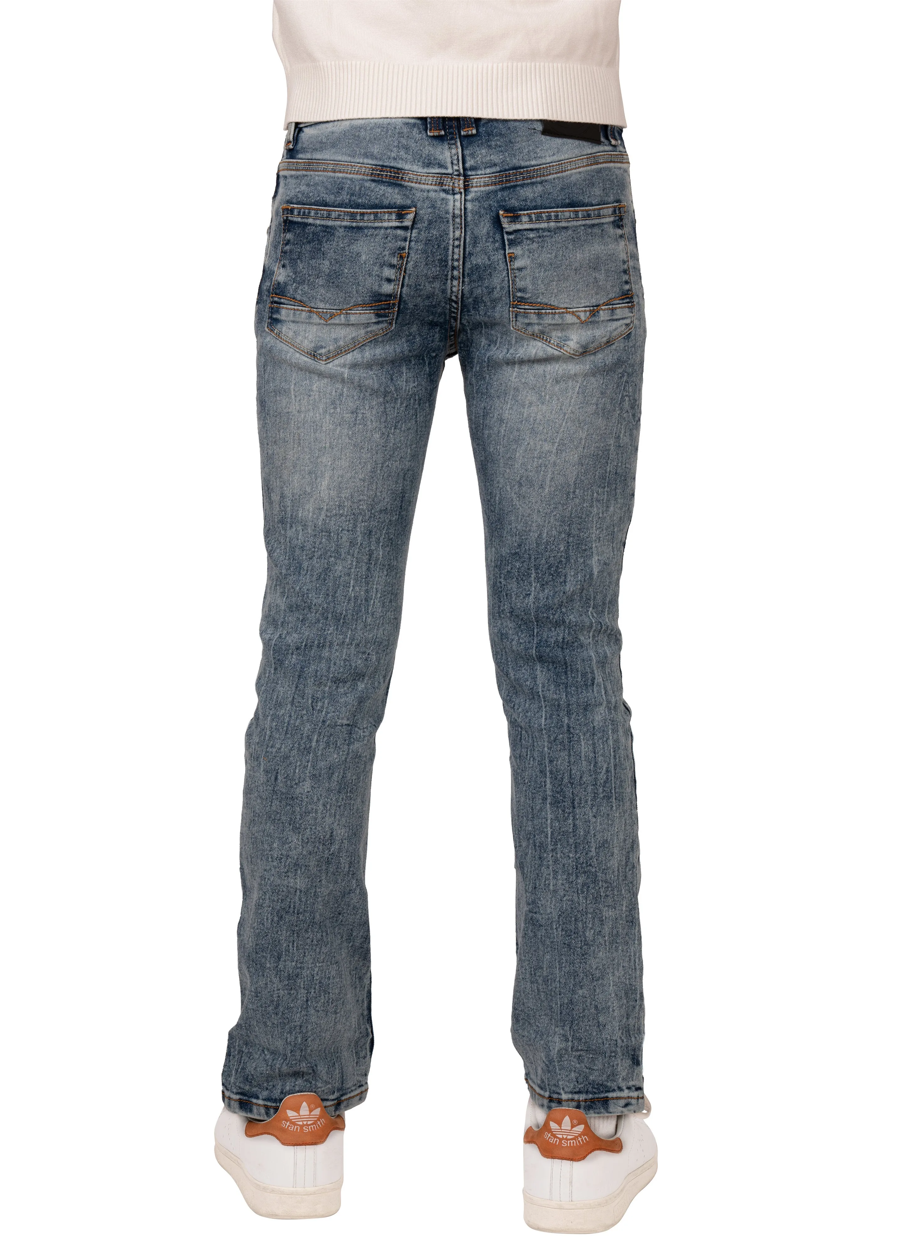 X RAY Boys Slim Fit Distressed Ripped and Repaired Jeans With Small Fashion Rips