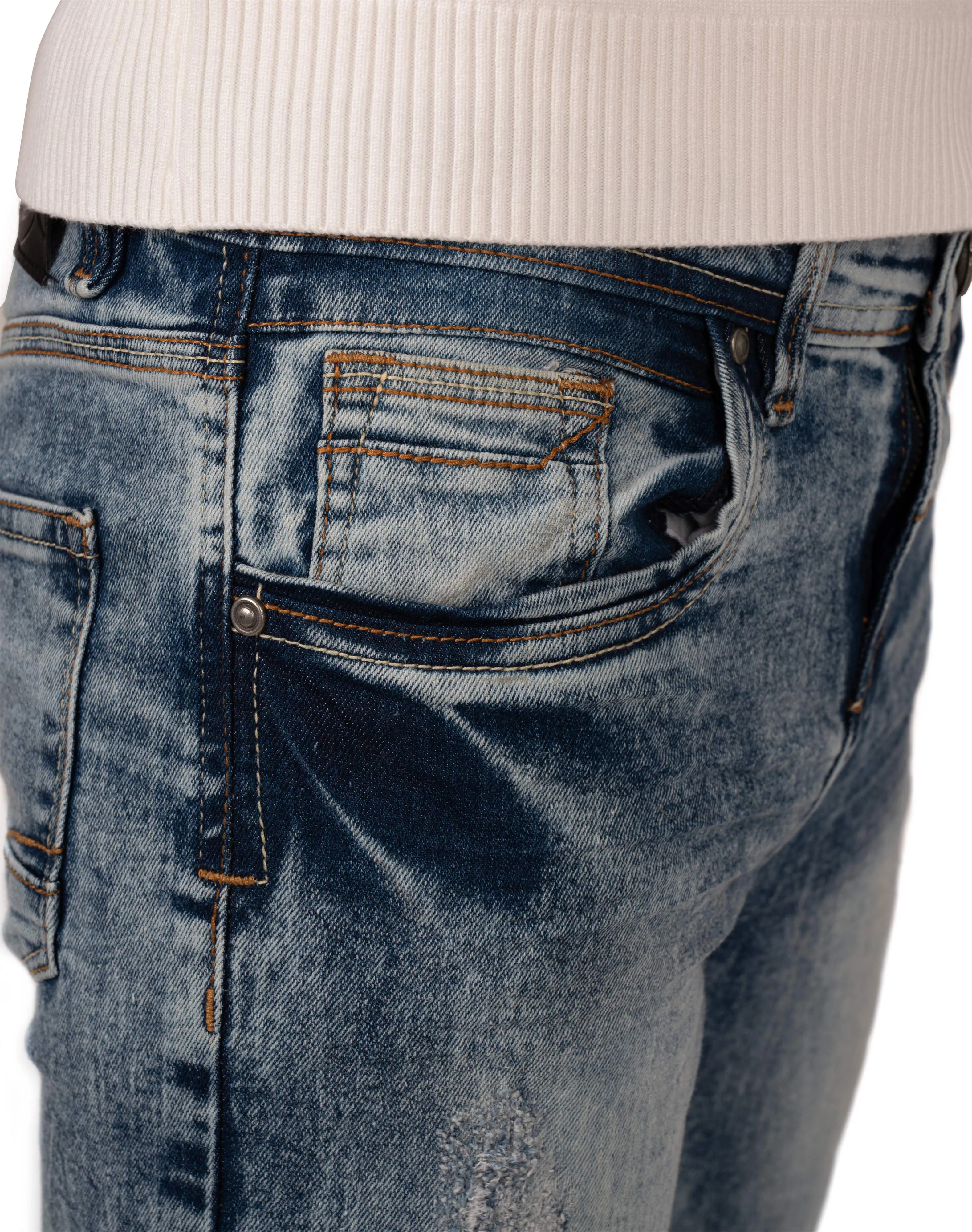 X RAY Boys Slim Fit Distressed Ripped and Repaired Jeans With Small Fashion Rips